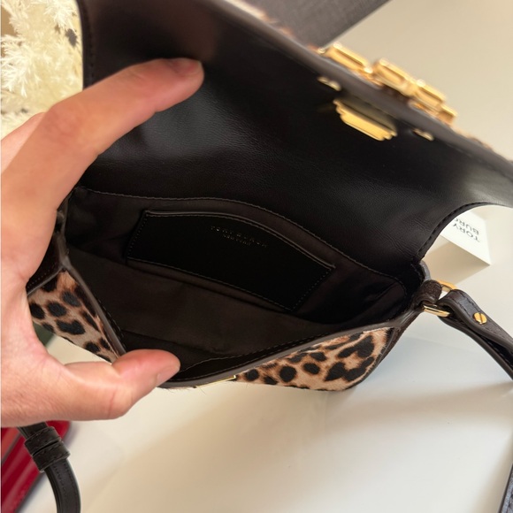NWT , tory burch Britten Haircalf Mini Top Handle crossbody in brown 149652 - Picture 9 of 12